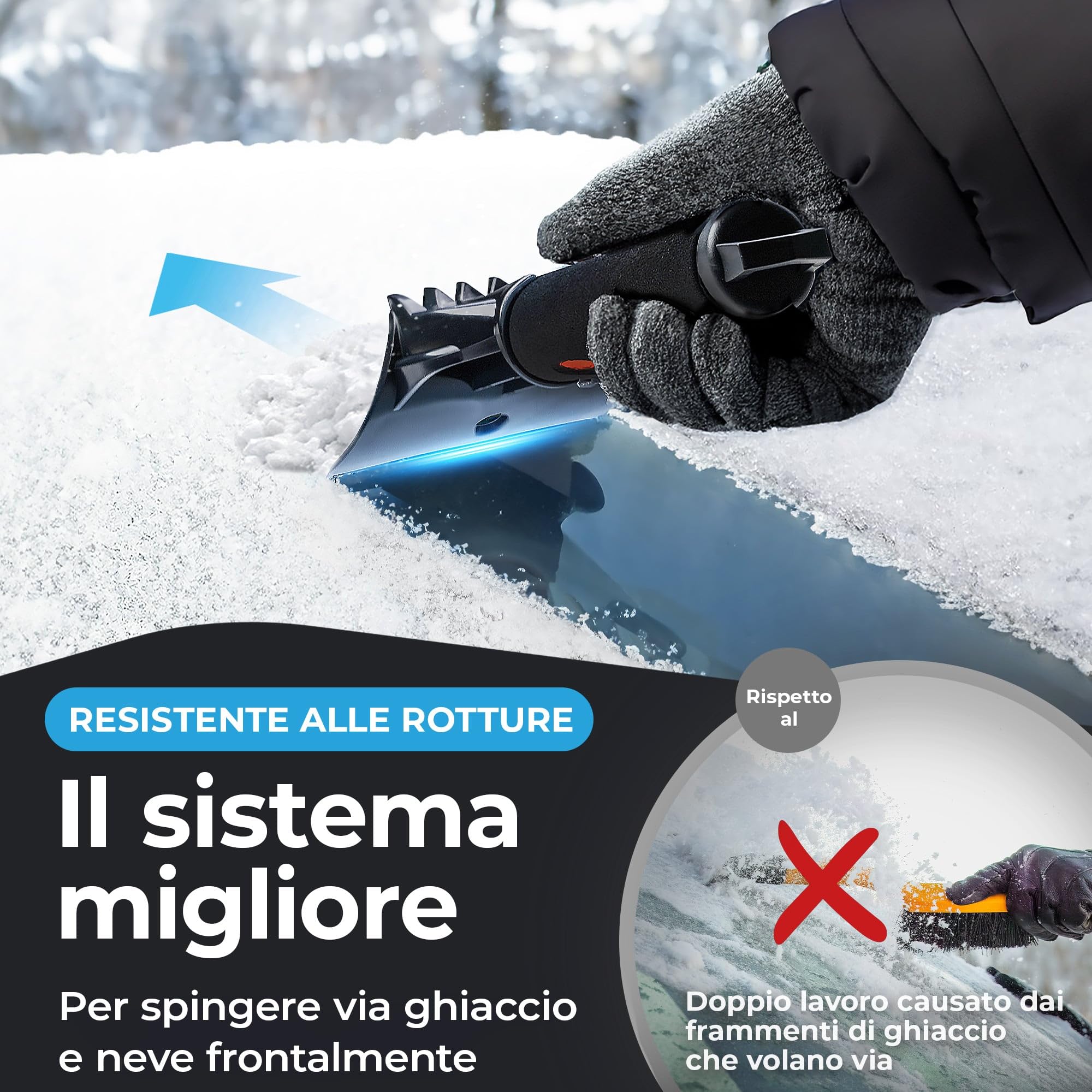 LYVANAS Raschietto per Ghiaccio Auto Impugnatura ergonomica
