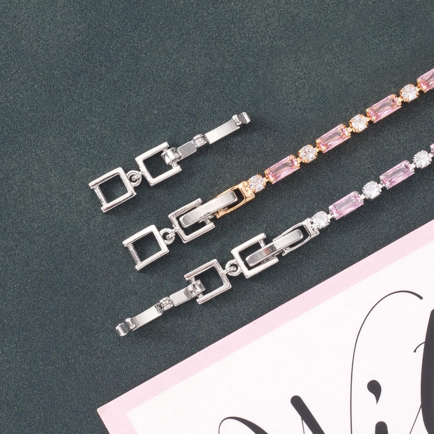 3pcs Necklace Bracelet Extenders, Foldover Watch Band Extension Clasp, Copper Extension Jewelry Clasps for Jewelry Making- Silver - Image 3