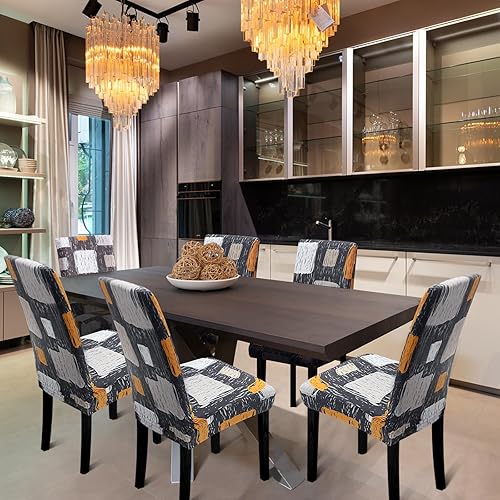 Miniatura 9 de Fundas para silla, fundas elásticas para sillas de cocina, comedor, extraíbles y lavables, para el hogar, hotel, bancos