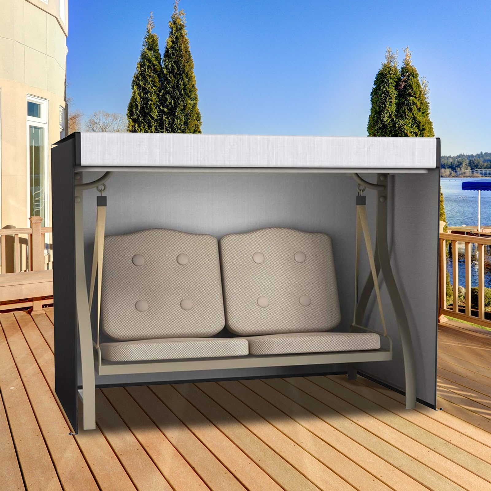 Housse de protection pour balancelle extérieure pour balancelle de terrasse - Résistante à l'hiver - Pour 2 à 3 places - Imperméable - 160 x 120 x 170 cm