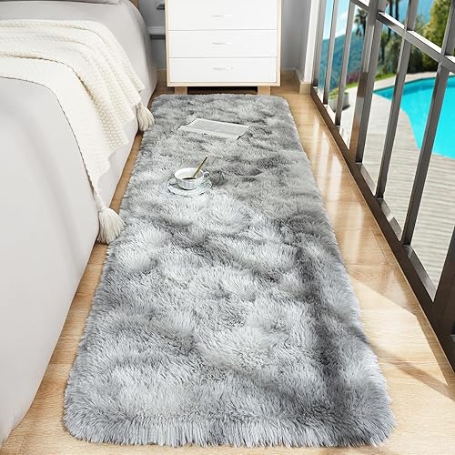 Foxmas Alfombra de pasillo suave para dormitorio, sala de estar, 2 x 6 pies, alfombra de área esponjosa para niños, cuarto de bebé, alfombra de