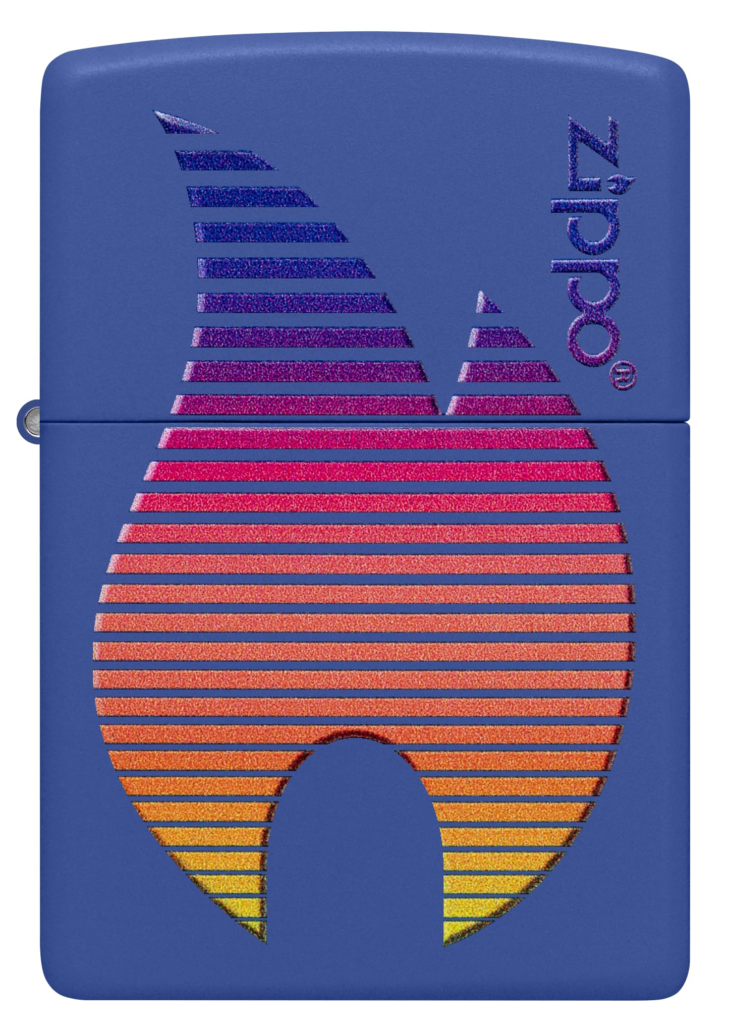 Zippo Rainbow Retro Logo Zapalniczka Sztormowa, Kolorowy Nadruk, do Napełniania, Wielokrotnego Użytku, Wiatroodporna Konstrukcja, Wykonano w USA, Niebieski Matowy (Royal Blue)