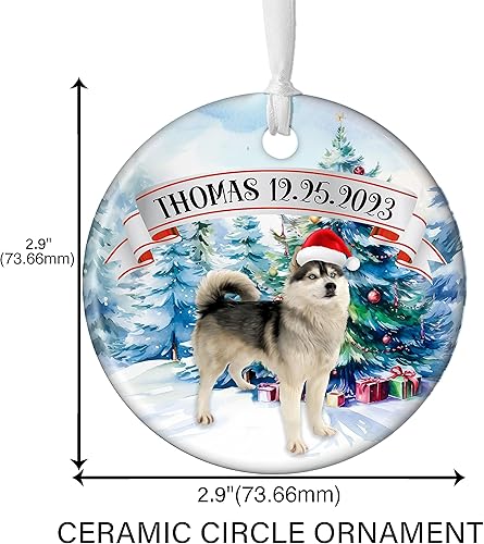 Miniatura 2 de Prezzy Adornos personalizados de Husky siberiano para decoración del árbol de Navidad, regalo de recuerdo para amantes de las mascotas, dueños de
