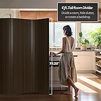 Vista 14 de Red Lantern Pantalla de onda de bambú corta de 4 pies - Blanco