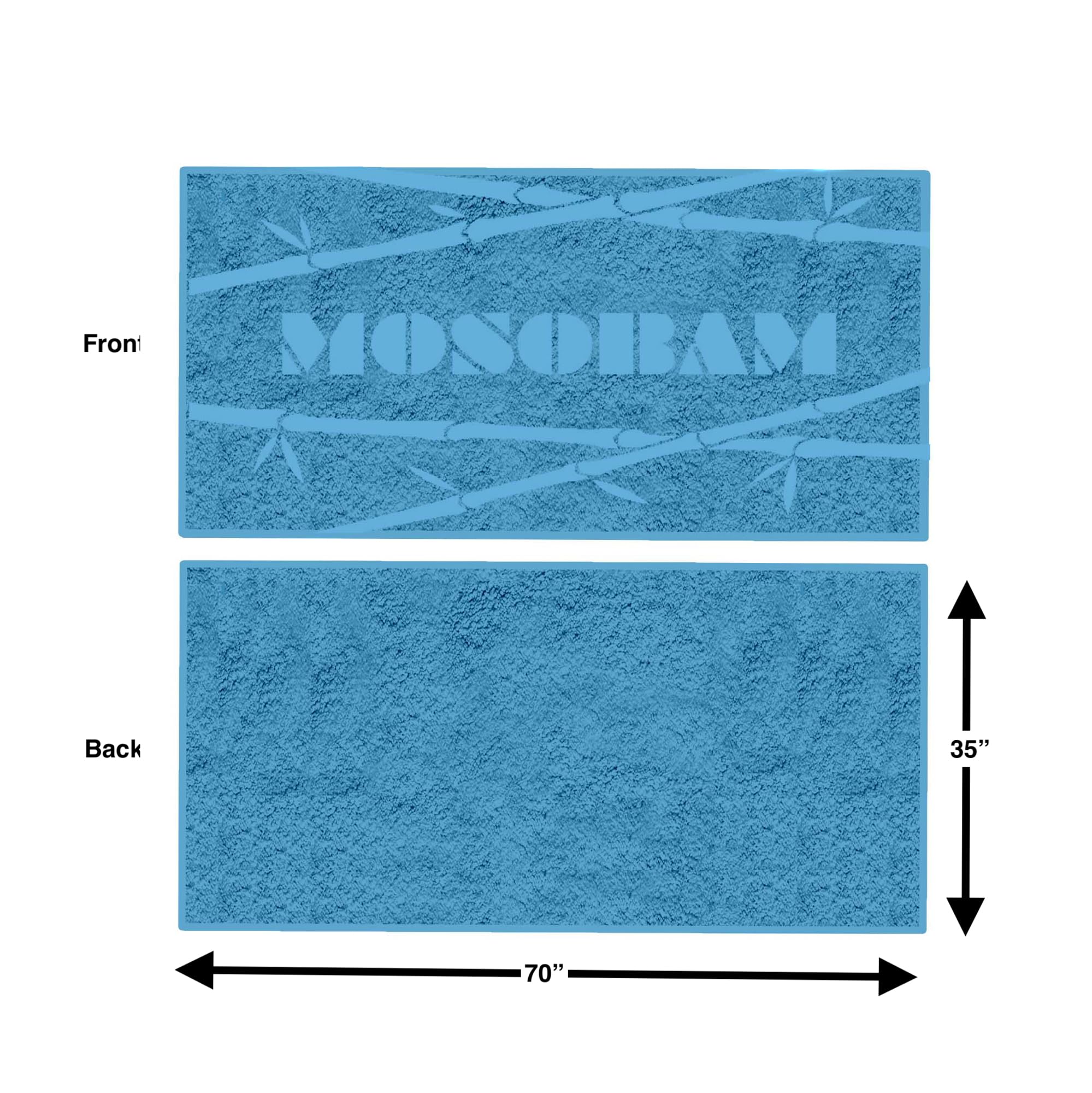 Mosobam Weiches Strandtuch, 35 x 70 cm, Blau, Luxus-Cabana, 450 g/m², Hotelhandtücher, schnell trocknend, übergroß, Reise-Set, Viskose aus Bambus, türkische Baumwolle