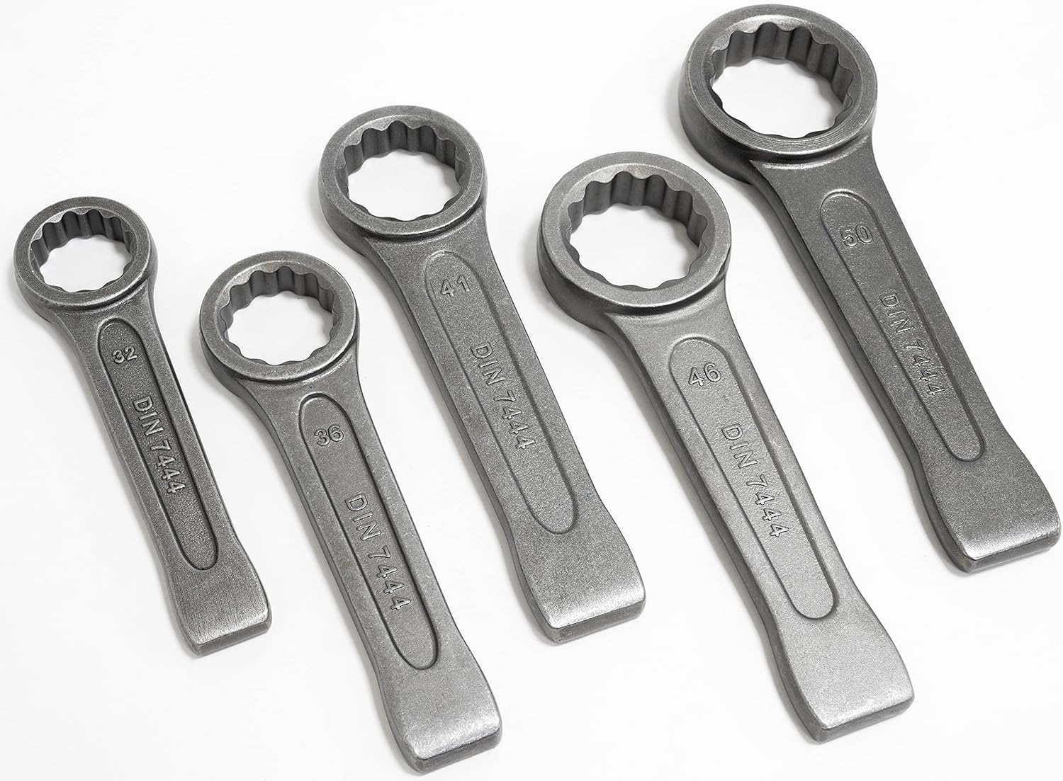AERZETIX - C64801 – Polygonal Star Strike Wrench 32 x 190 mm – DIN 7444 – Ring/Eye 12 Sides – in CR-V Steel – Silver – Heavy Load Tightening Mount Loosening Mechanical Nut Bolt
