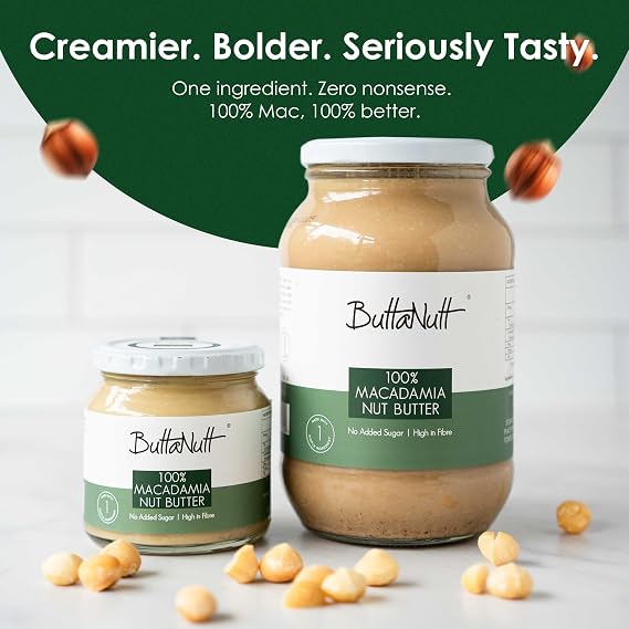 ButtaNutt 100% Macadamia Nut Butter - 1 kg | Rich & Buttery | Healthy Snack | No Palm Oil | No Added Sugars or Stabilisers | Vegan & Keto Friendly | Peanut Butter Alternative | Sustained Energy