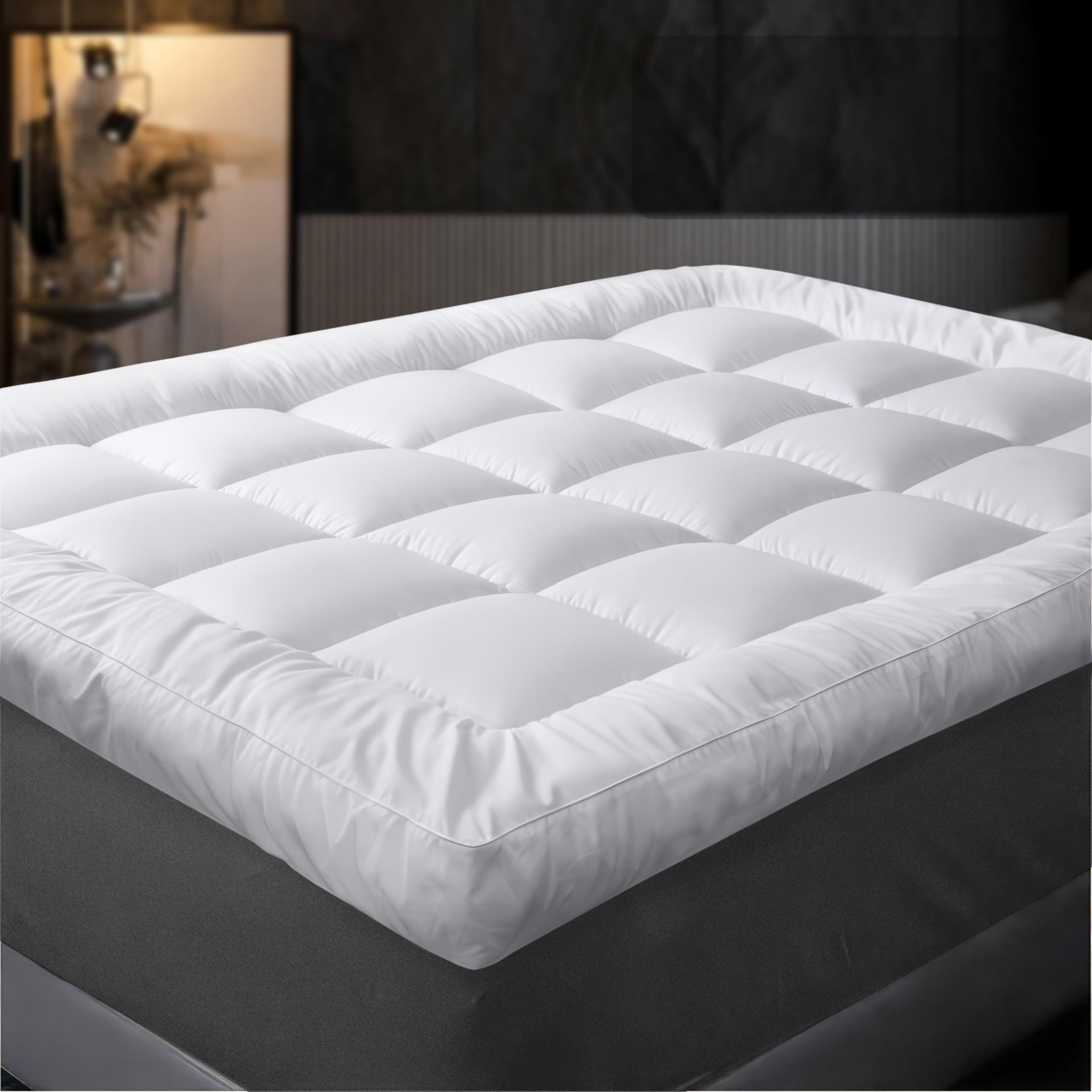 Premium Hotel-Quality Mattress Topper – 10cm / 4 Inch Thick with Elasticated Straps Avai...