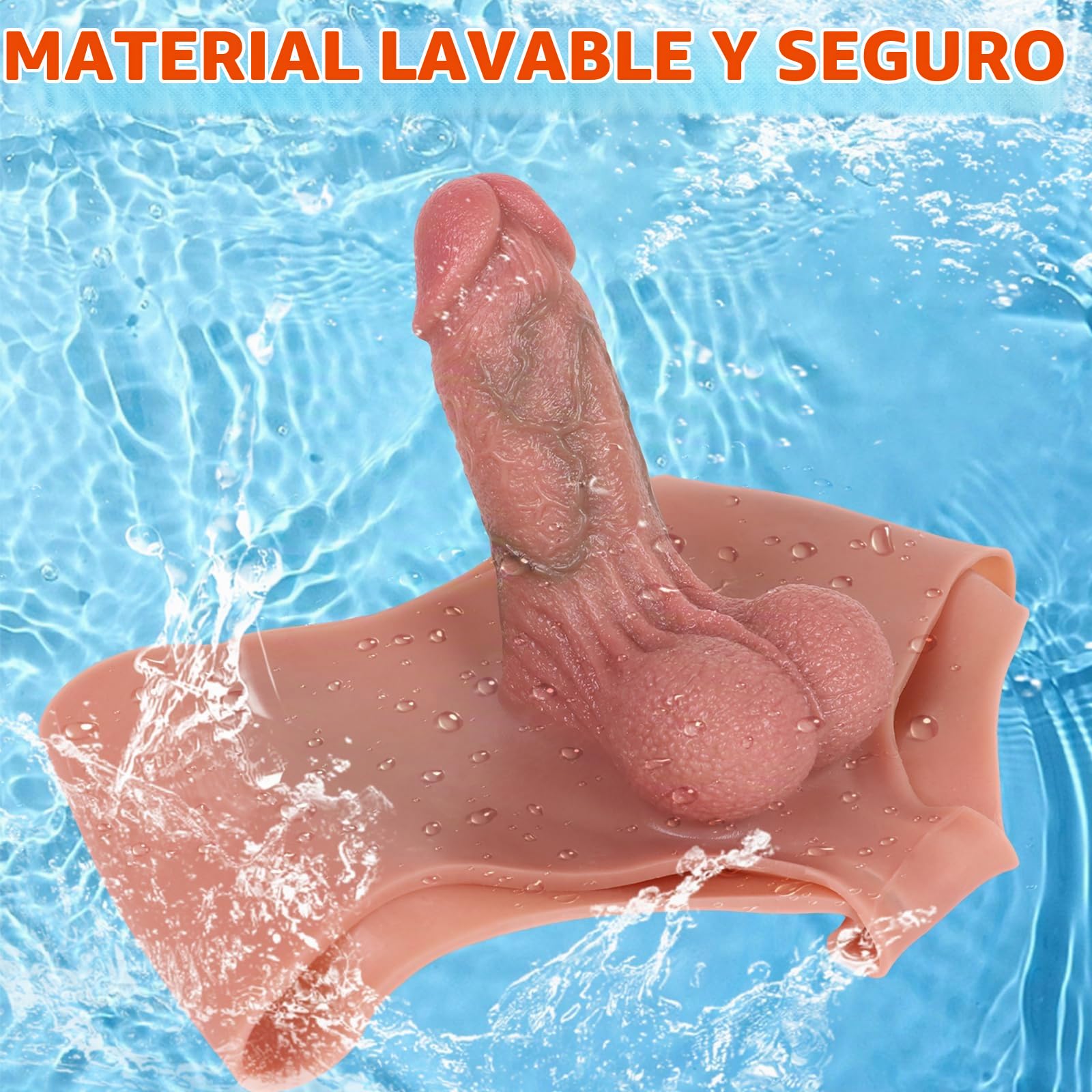 AMAZBEE Extensor de pene de silicona para el alargamiento del pene Male Wearable Strap-on Penis Sleeve Strap-on Dildo Transgender Adult Sex Toys (C)