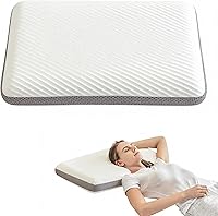 Vista 1 de Almohada de espuma viscoelástica de doble cara, almohada cervical de cuello de 4 pulgadas para dormir de lado, firmeza media y suave, almohada Blanco