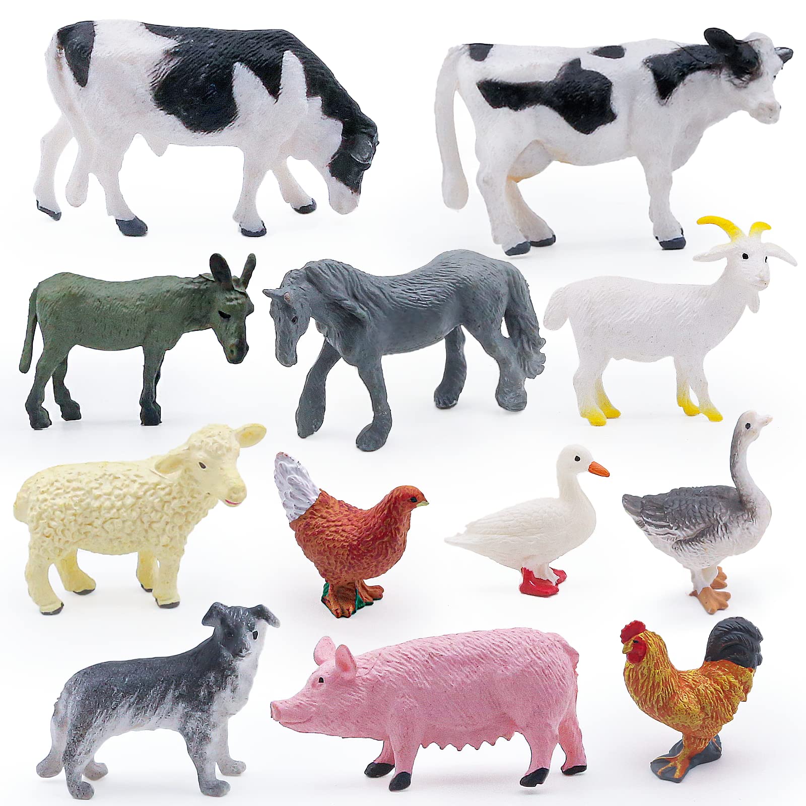 Buy SIENON 12Pcs Mini Farm Animal Figurines, Realistic Farm Animal