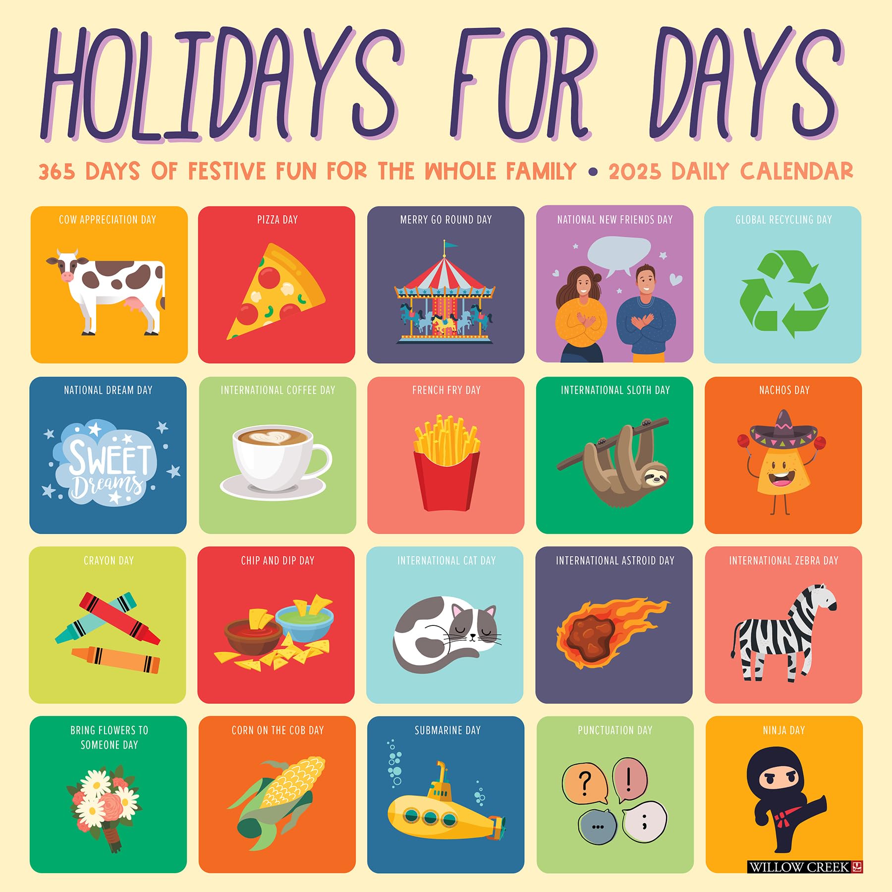 Amazon.com: Holidays for Days 2025 12 amazon-com-holidays-for-days-2025-12-x-12-wall-calendar-willow-creek-press-office-products