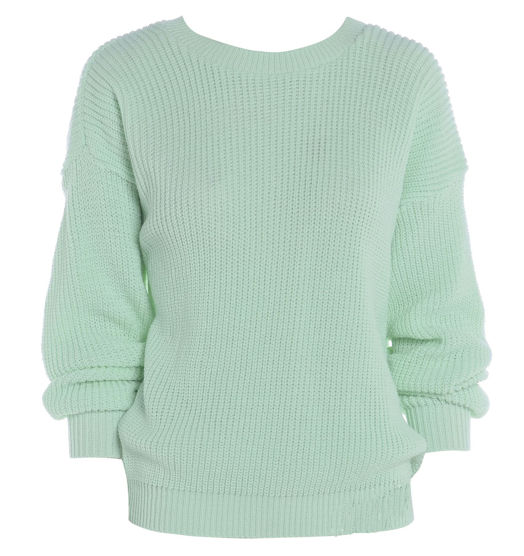 Trends Fashions Women's Mint Plain Colour Baggy Jumper, Uk 16-18