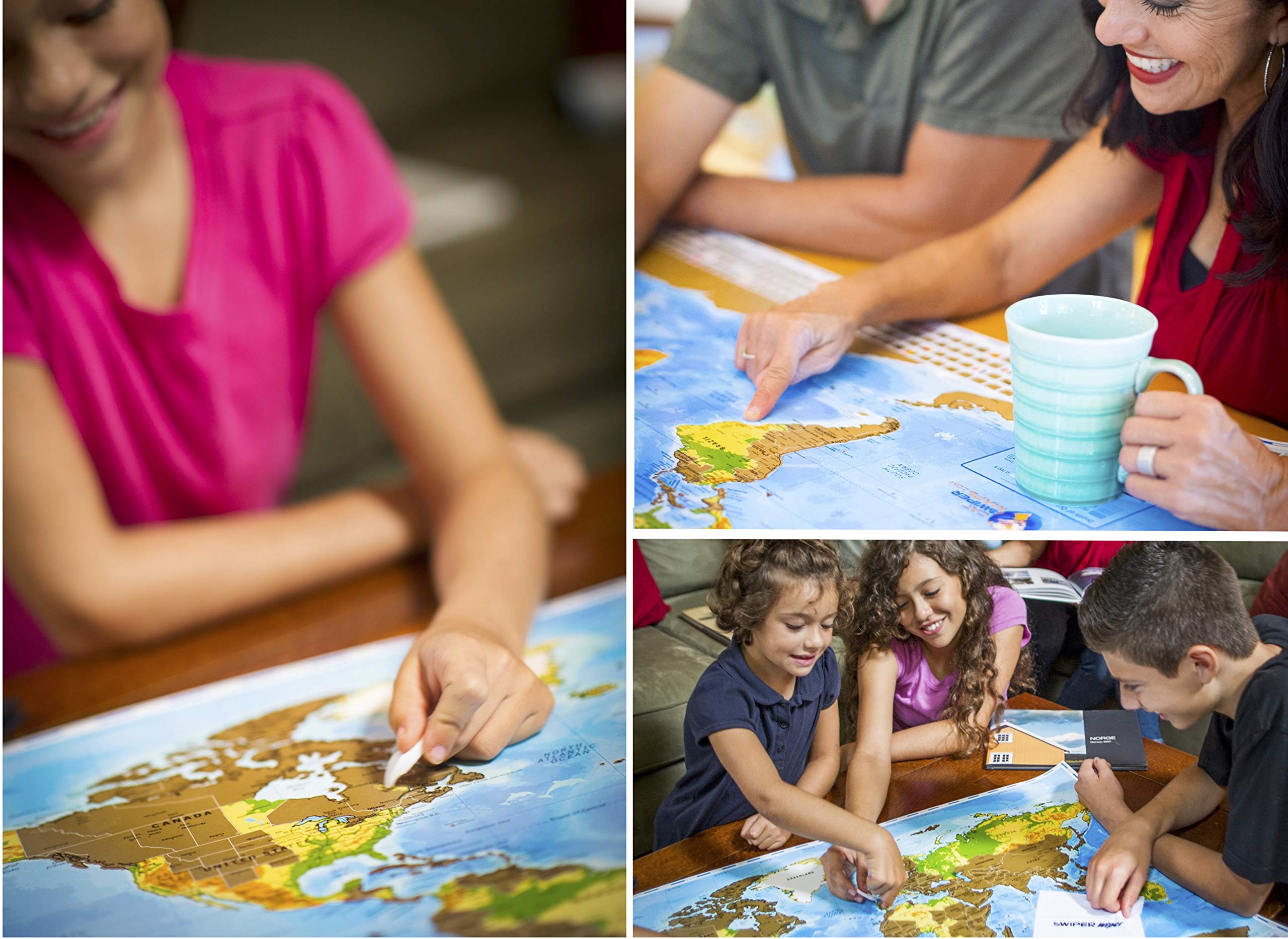 Buy Scratch off travel map of the world Easy to scratch off world