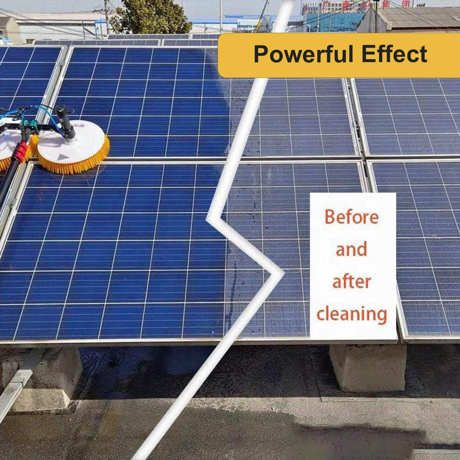 Cepillo Solar Rotativo Profesional con Mango Telescópico, Limpiador De Paneles Solares Exterior, Kit Multifunción para Uso Doméstico O Industrial 5.5M-Dualuse