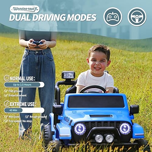 Miniatura 3 de Joywhale Vehículo eléctrico motorizado para niños de 12 V, con control remoto, suspensión de 4 ruedas, luces LED, música y FM, cinturón de
