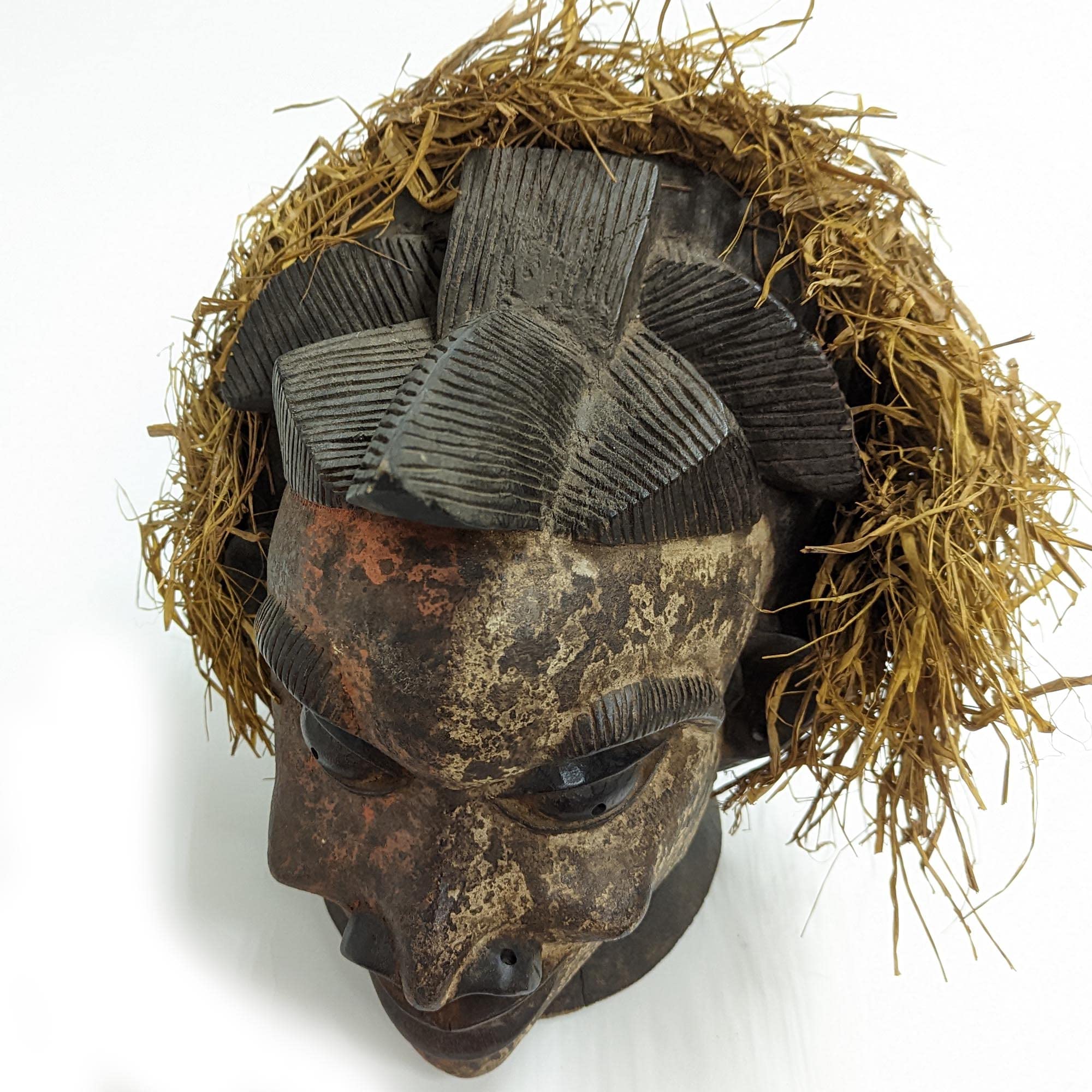 【連休SALE】アフリカンマスク　仮面　プリミティブ Amazon.co.jp: ヨルバ族仮面 34cm アフリカン プリミティブアート