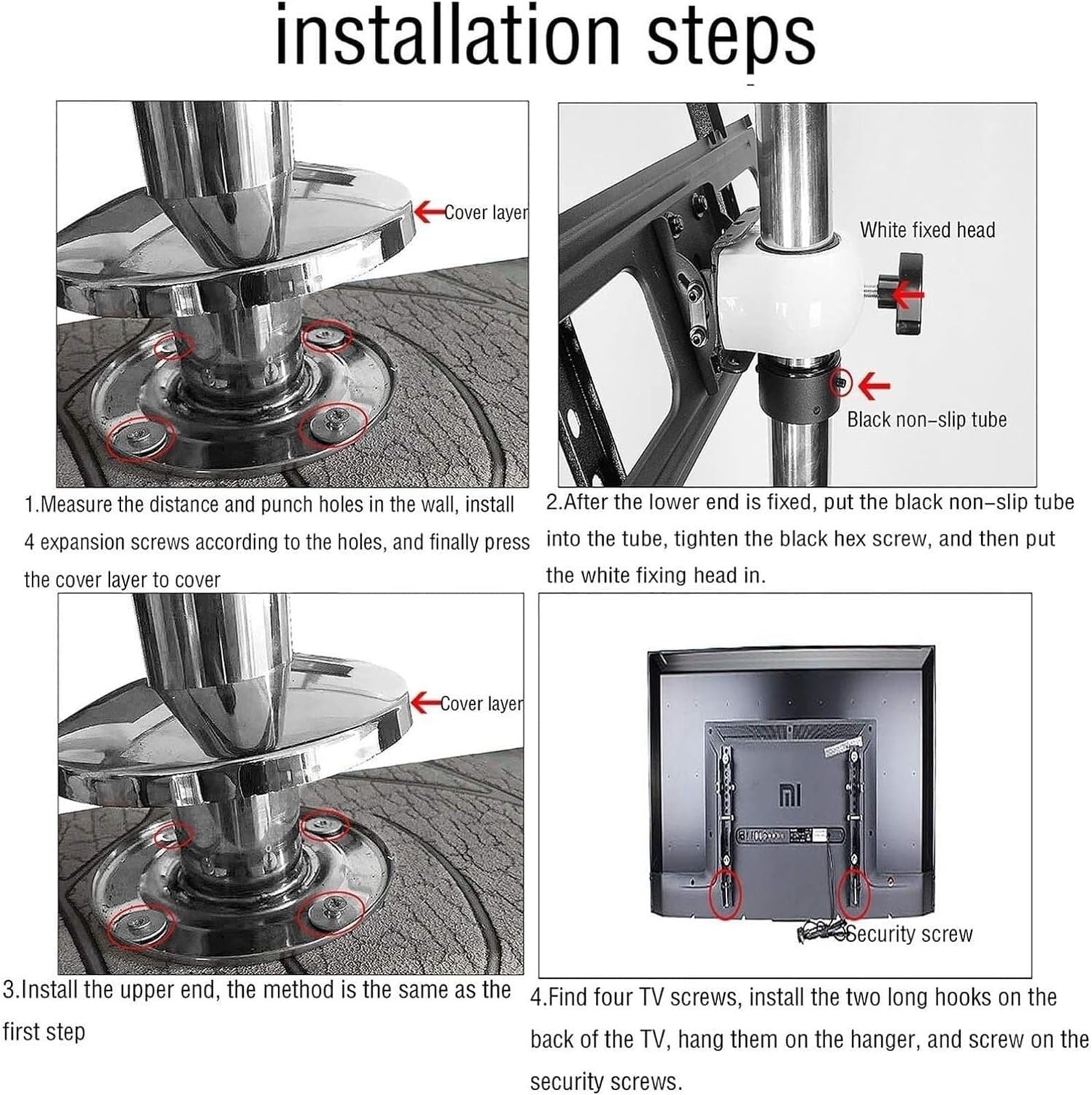 Soporte de techo ajustable para TV, soporte giratorio de 360 grados para TV de pantalla plana, soporte universal de pared para gabinete, sostiene la mayoría de televisores