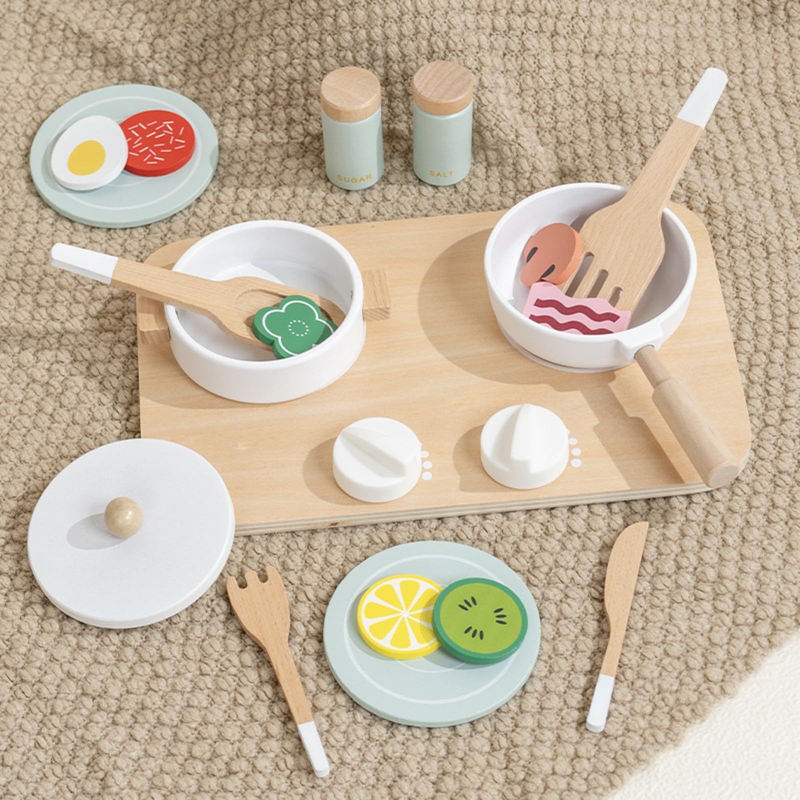 Giocattolo in Legno Educativo Set Giocattolo con Accessori, Durevole, per Asilo