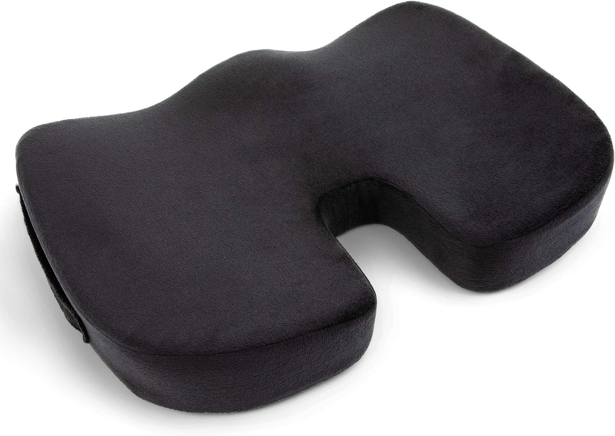 Products Innova Orthopedic Seat Cushion, Memory Foam, with Plush Removable Cover - U-Shaped Butt Pillow Pad for Coccyx, Tailbone, Sciatica - Comfortable Chair Cushions for Office, Car - Non-Slip