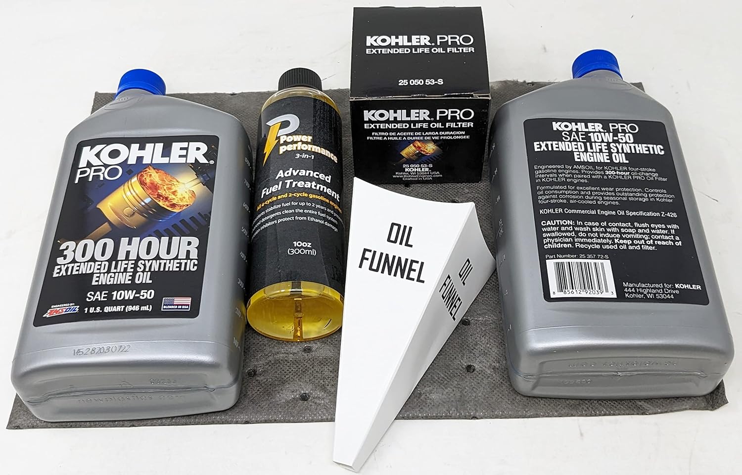 Kohler 2-Quart Extended Life 10W-50 Synthetic Oil Change Kit and Fuel Treatment