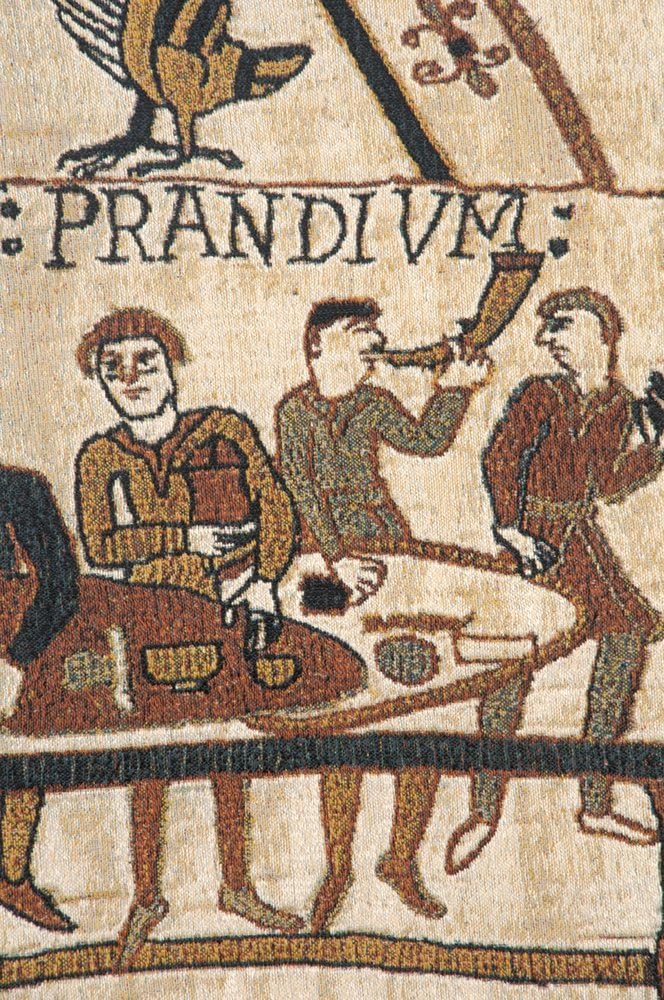 Bayeux Banquet II Belgian Tapestry Wall Hanging - 41 in. x 17 in. Cotton by Charlotte Home Furnishings