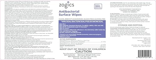 Miniatura 7 de Zogics Toallitas antibacterianas  Toallitas desinfectantes para desinfectar y limpiar superficies y equipos, toallitas de limpieza antibacterianas