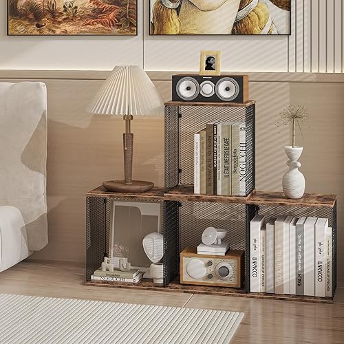 Miniatura 7 de ELITEROO Almacenamiento de discos de vinilo, caja de almacenamiento apilable para álbumes de bricolaje, con capacidad para 40-55 discos, caja