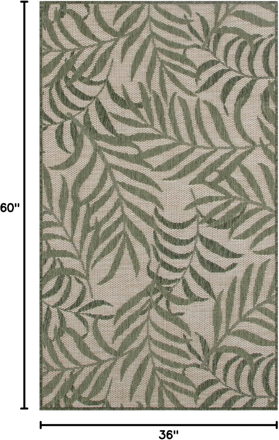 Nourison Home Garden Oasis Ivory Green 3' x 5' Area Rug - Easy Clean, Non Shedding, Bed Room, Living Room, Dining Room, Kitchen (3' x 5')