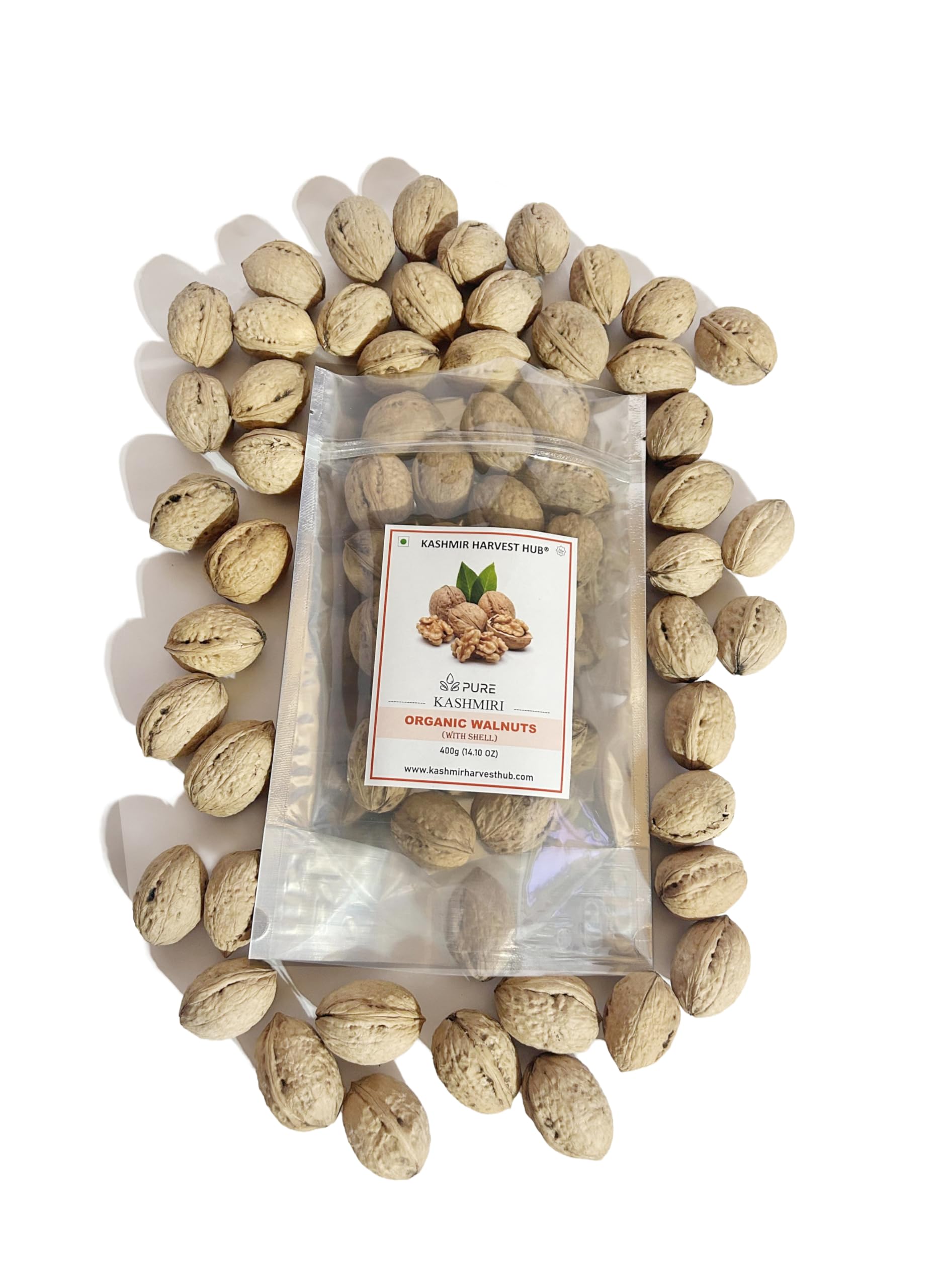 Kashmir Harvest Hub Kashmiri Walnuts - 400g | Paper Shell | A++ Grade | 100% Natural & Premium | Pure & Authentic | Organic (Pack of 1) (B0CRDM96NP) Amazon Price History, Amazon Price Tracker