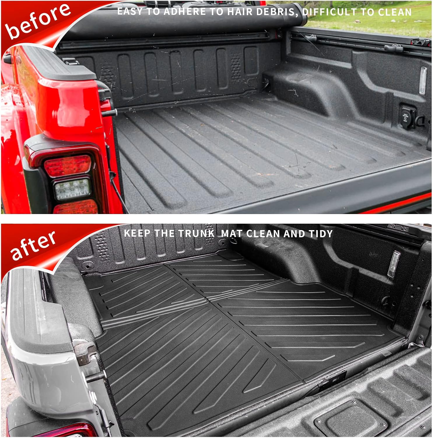 Tailgate Mat Compatible with 2020-2026 Jeep Gladiator JT Truck Bed Liner Tailgate Liner TPE All Weather 2024 Gladiator Accessories