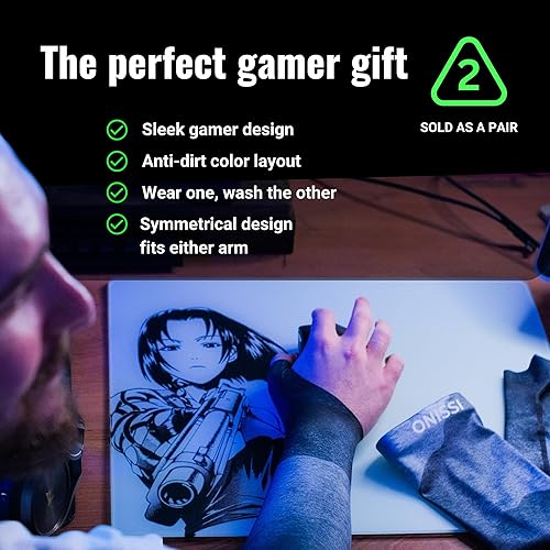 Miniatura 6 de ONISSI Funda de brazo para juegos para PC Antifricción, Precisión, Mangas de compresión para alfombrilla de mouse Regalo de deportes electrónicos