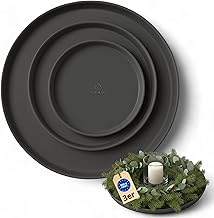 Decorative Tray, Set of 3, Serving Tray, Round (25 cm, 30 cm, 40 cm), Decorative Tray for Advent Wreath, Candle Tray & Year-Round Decoration, Stylish Tray, Round, Black, Made in Europe
