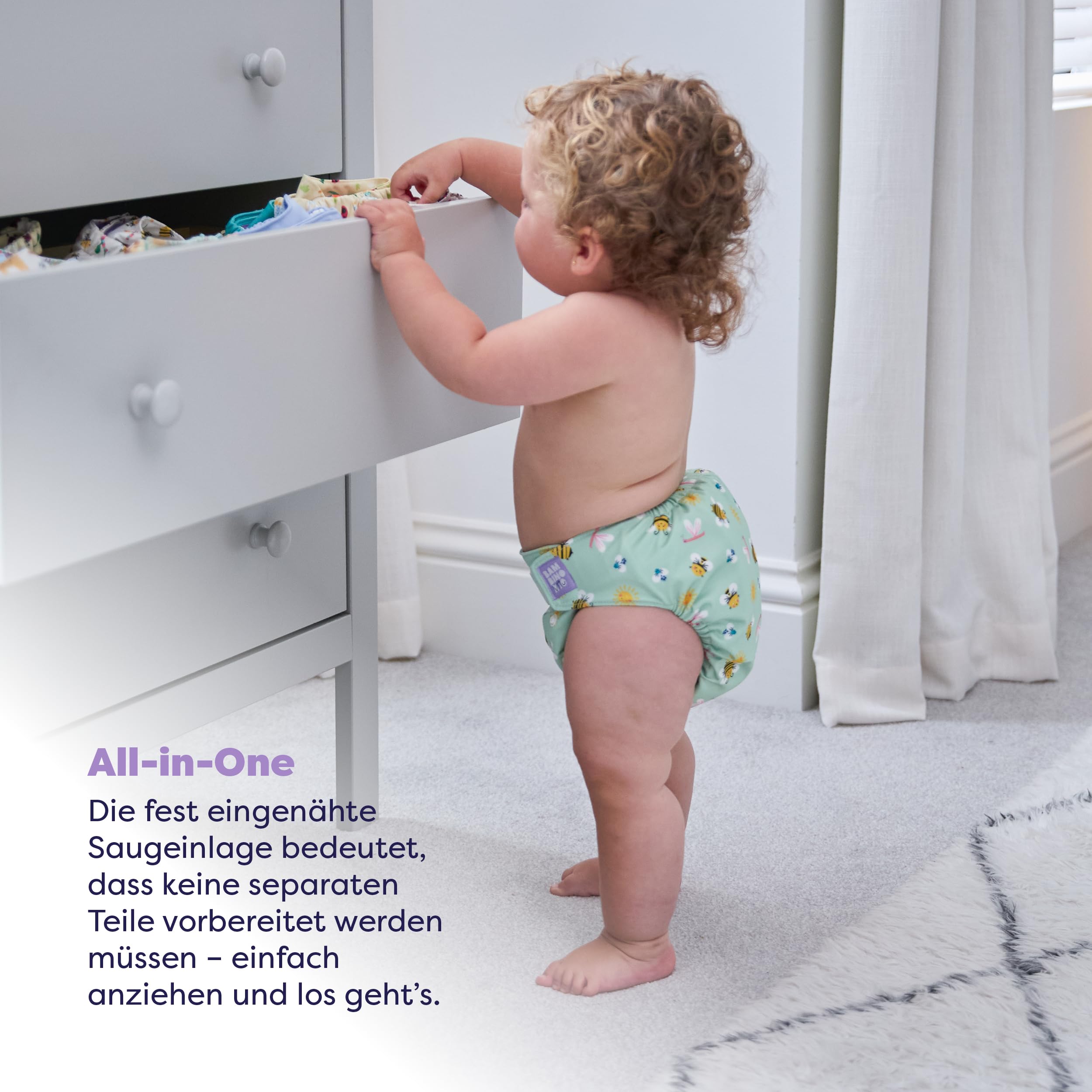 Bambino Mio 5er-Pack Miosolo Classic All-in-One Stoffwindel waschbare Windeln Einheitsgröße verstellbare Druckknöpfe saugfähig wiederverwendbare Babywindeln