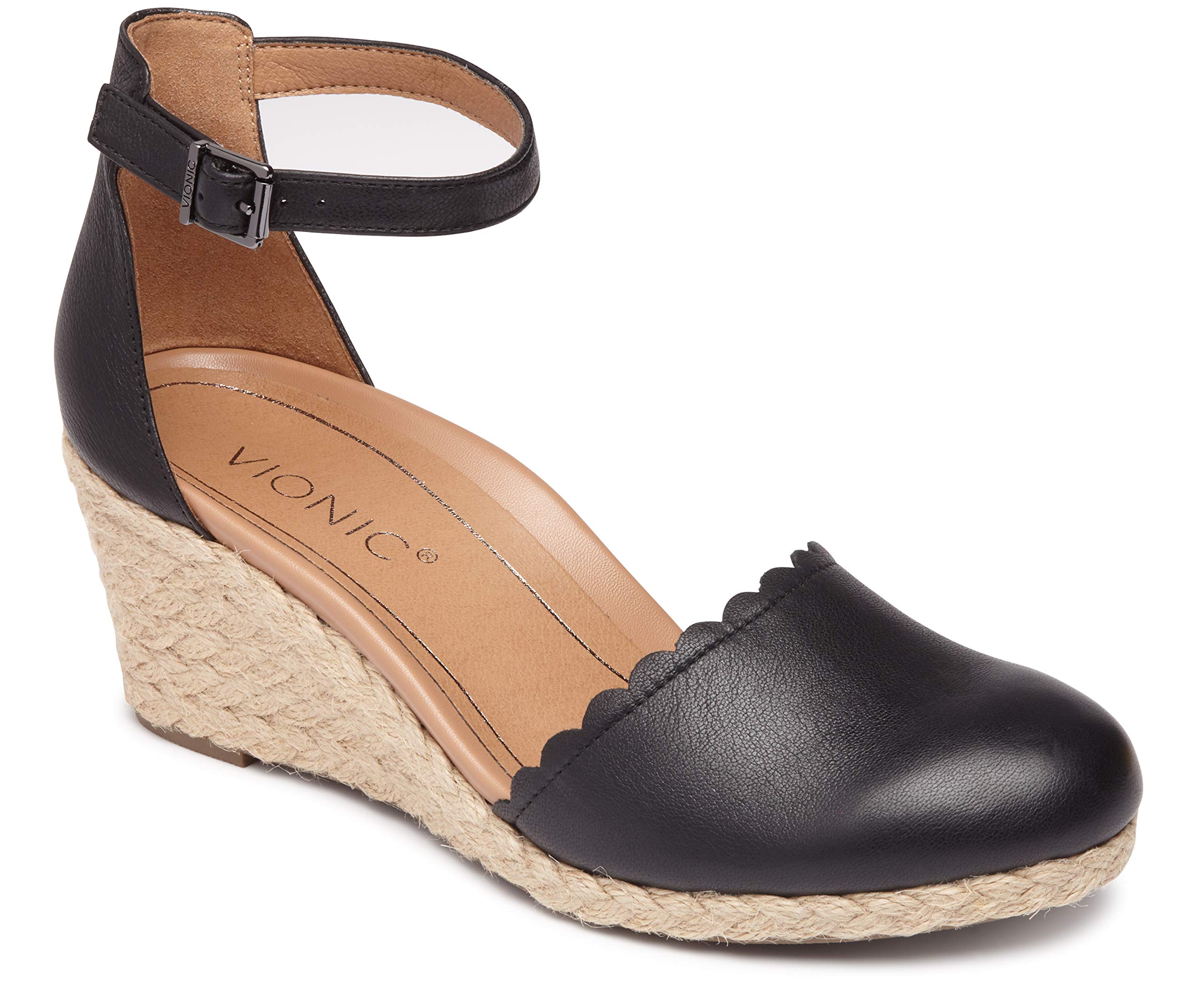 Vionic Women's Aruba Anna Wedges - Espadrille Sandals with Concealed Orthotic Arch Support