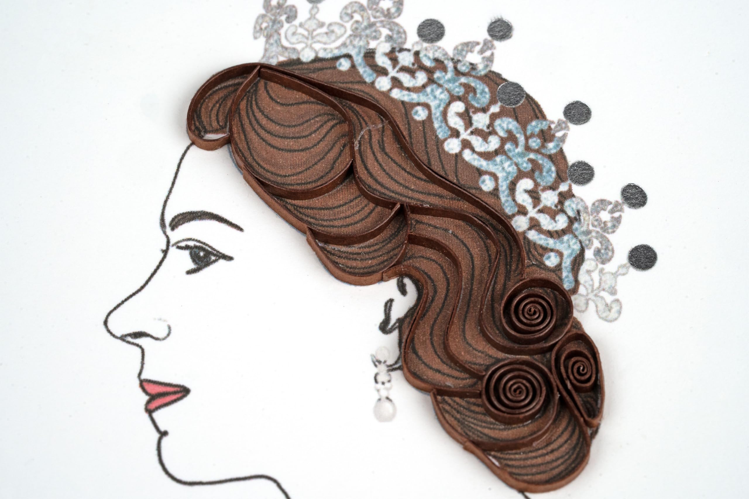 Quilling Queen Elizabeth Royal Portrait Hand-Finished Art Greeting Card Frameable Art - Suitable for Framing in a Card Frame - by The Quilling Card Company - Image 4