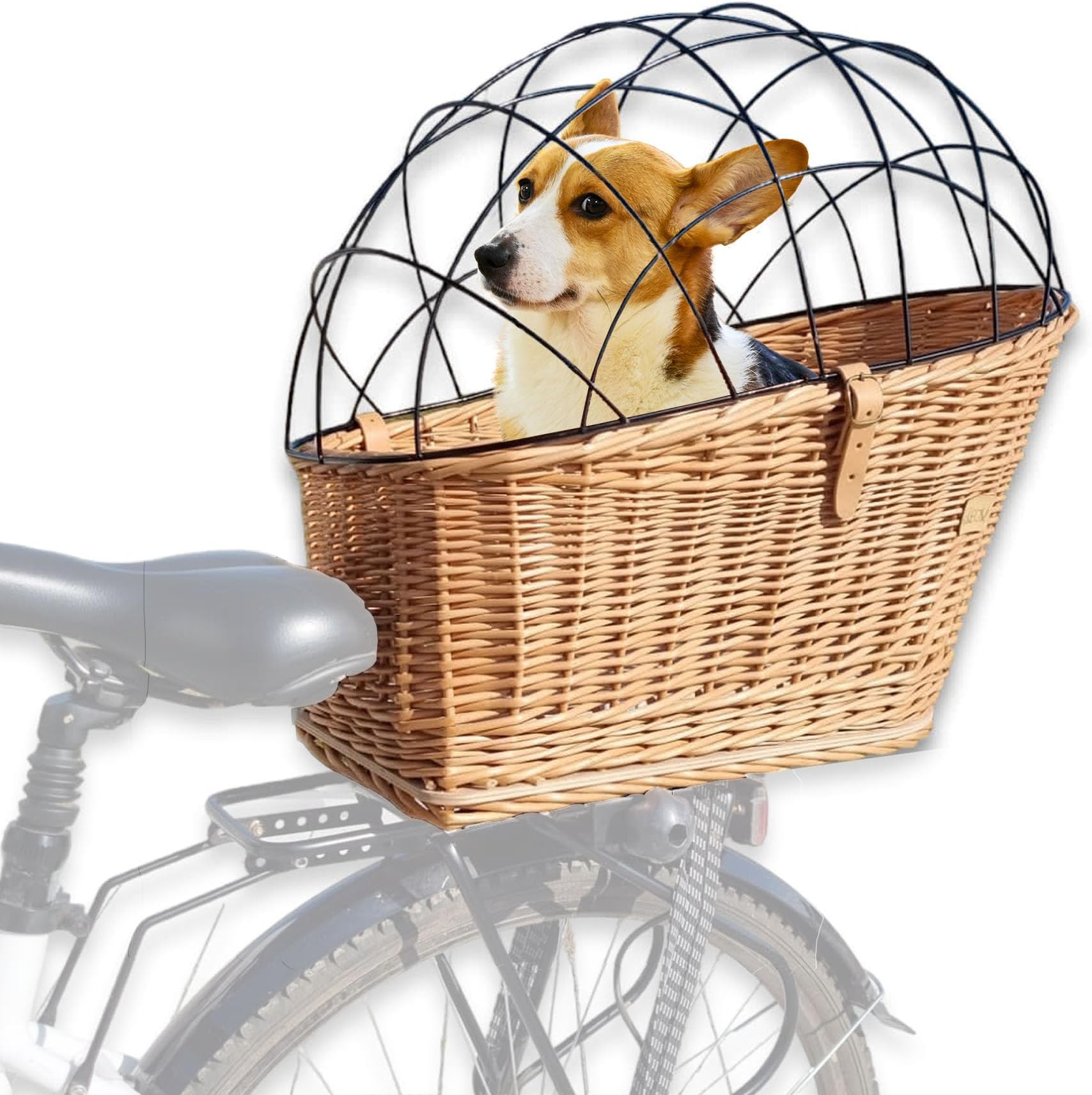 Travelin K9 PetPilot MAX Wicker Bike Basket for Dogs/Cats