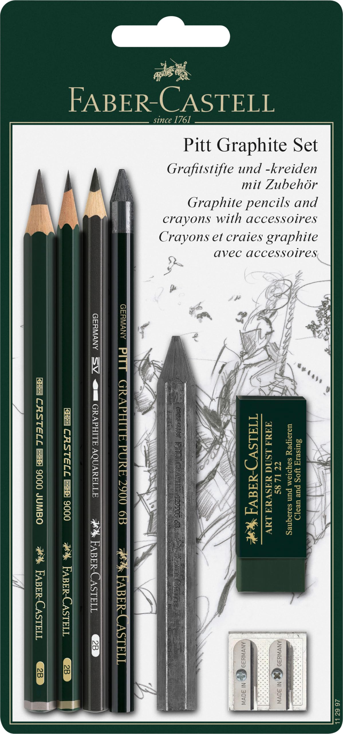 Faber-Castell PITT Graphite Master Set,Grey,7 Piece Set