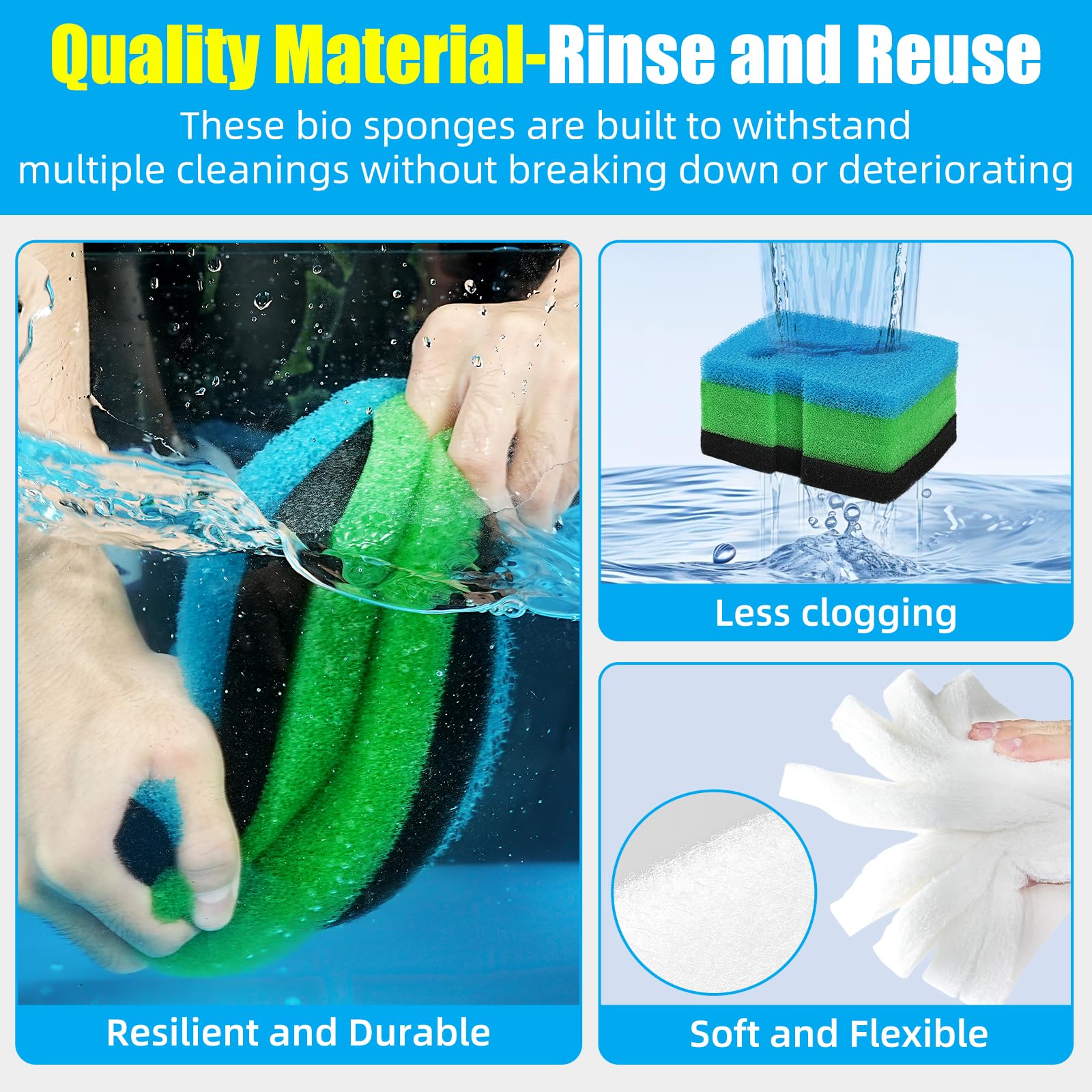SHUNTING Filtro para Acuario, Espuma de Filtro bioquímico para Acuario, Filtro de Esponja de Corte Personalizado. (2-1)