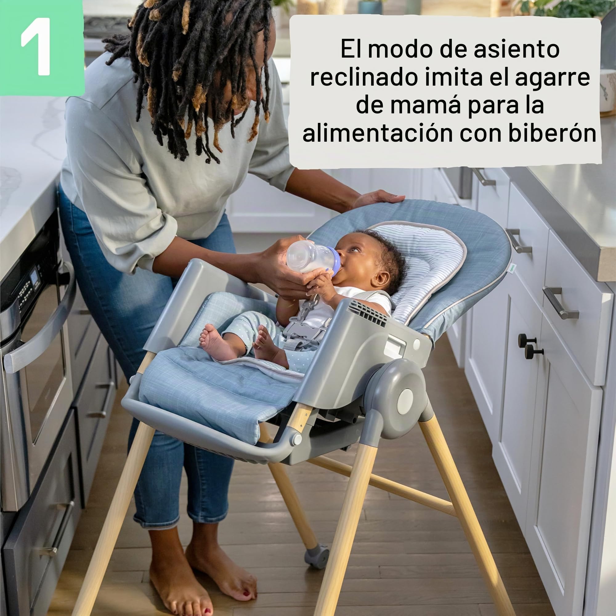 Ingenuity, Trona, Silla para Bebés 7 en 1 Proper Positioner, Asiento Infantil y Mecedora Extraíble, Unisex, Para 0-36 Meses