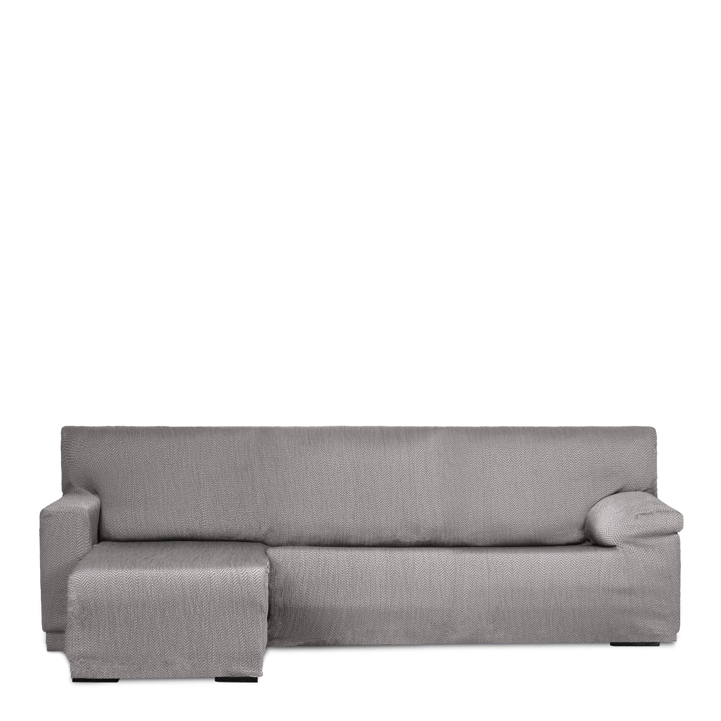 Housse de canapé en L extensible protection stretch grise Luz