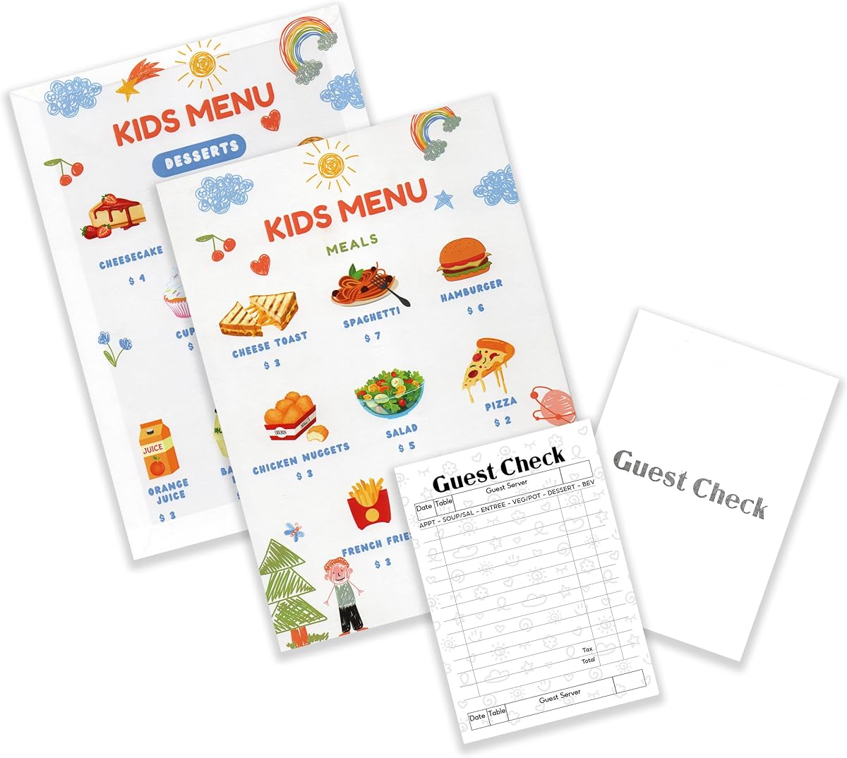 Pretend Play Restaurant Western Menu Food Set | Kitchen Diner Role Play Accessories for Kids | Fun Lunch Menu Playset for Toddlers | Role-playing food toys for 3+