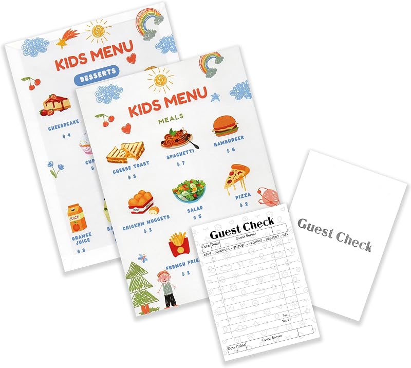 Pretend Play Restaurant Western Menu Food Set | Kitchen Diner Role Play Accessories for Kids | Fun Lunch Menu Playset for Toddlers | Role-playing food toys for 3+
