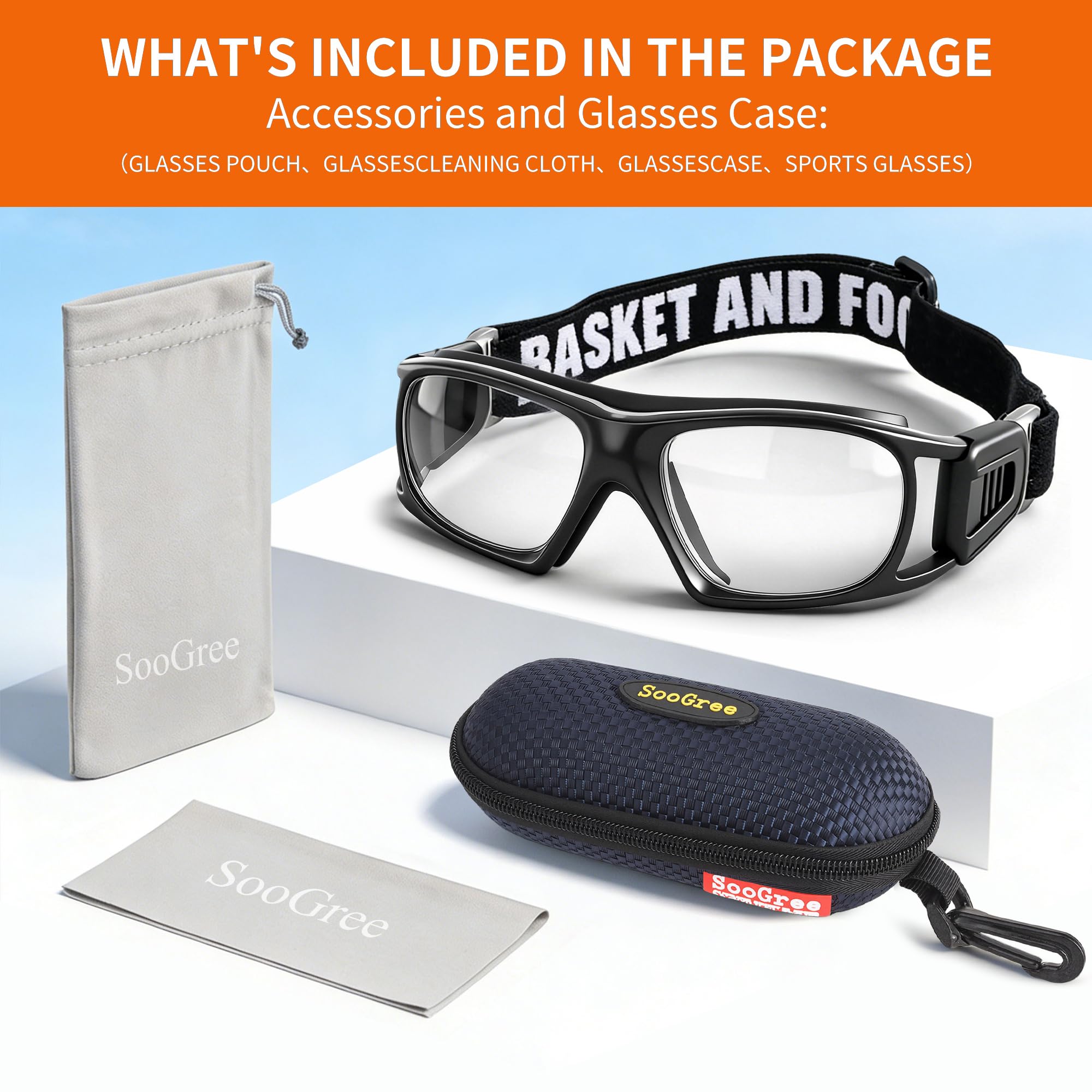 SooGree Gafas deportivas para hombre y mujer, gafas de baloncesto, fútbol, antiniebla, antichoque, anticolisión, gafas portátiles