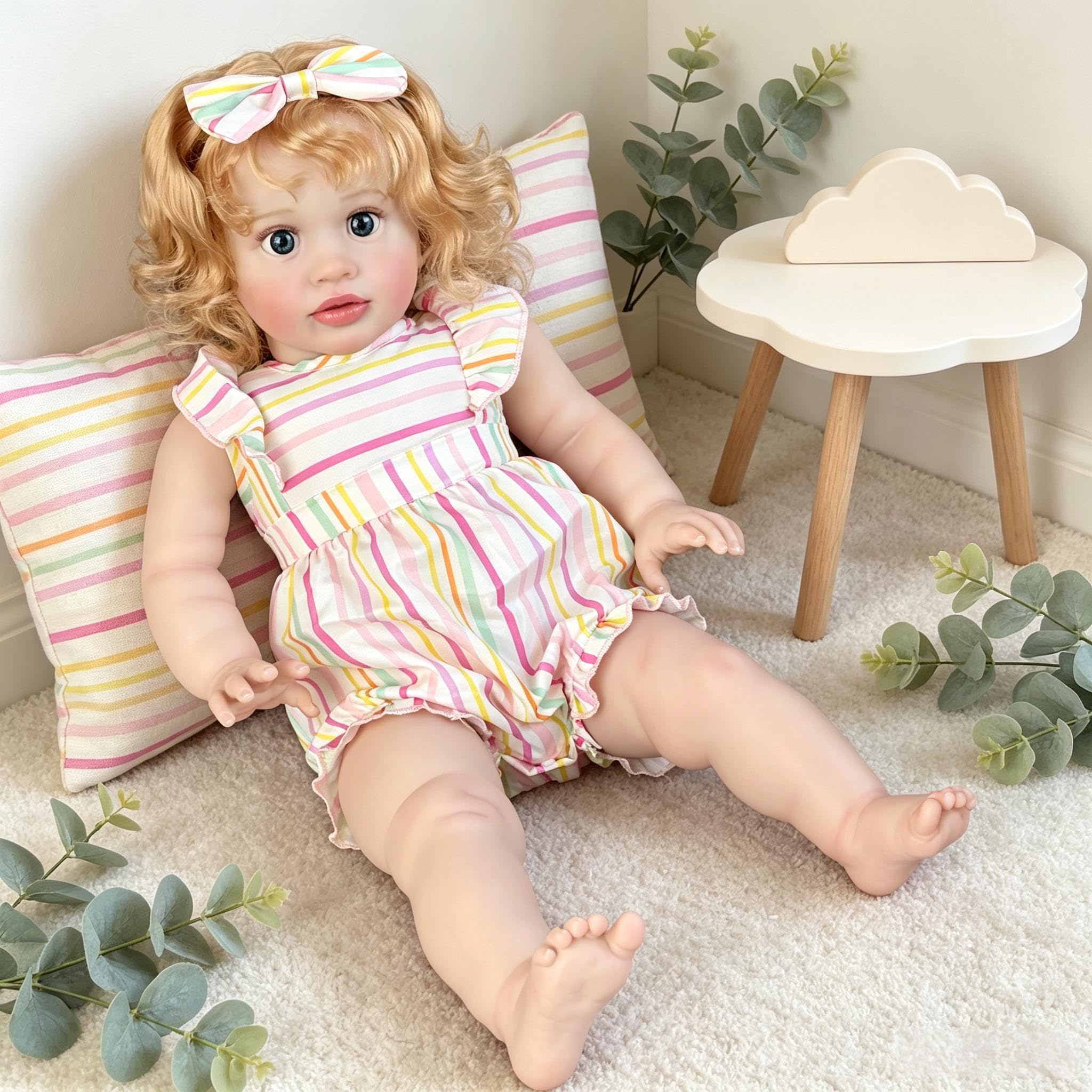 Muñeca Realistas Reborn Niña 26 Pulgadas 66 cm Muñecas Bebé Reborn Tamaño Grande, Muñeco de Bebé Realista Cuerpo De Tela Suave, Que se ve Real Recién Nacido Muñeca para Niños