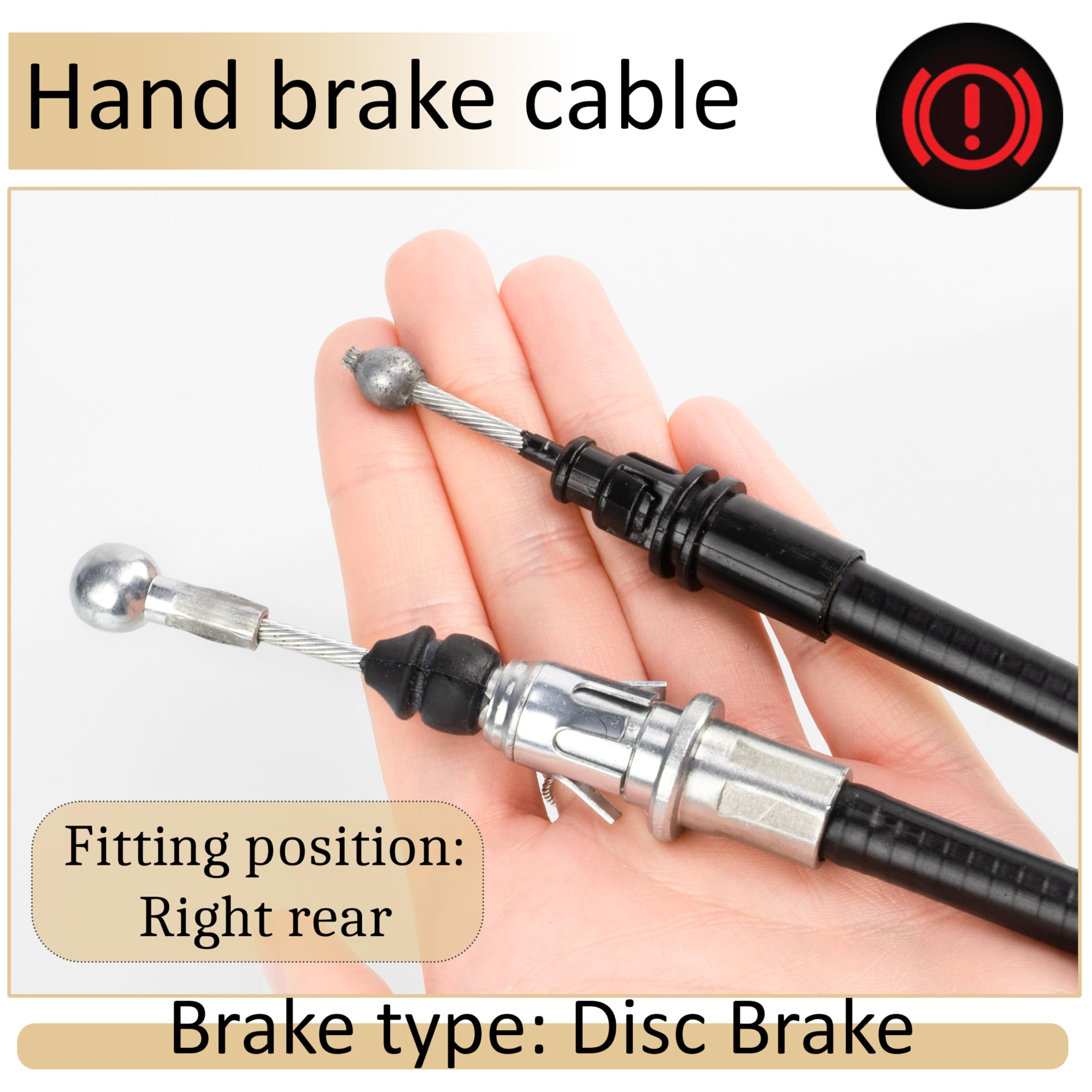 Câble de frein à main/montage arrière droit compatible avec OEM 4408727 | compatible avec numéros OEM 4411415, 4414822, 93852189, 3653000QAD, 7700312836