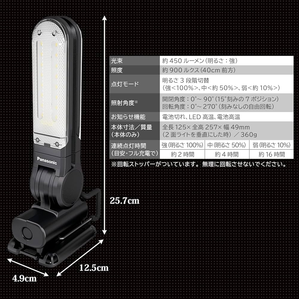 Amazon | パナソニック 充電LEDマルチライト EZ3720 (7.2V) 450
