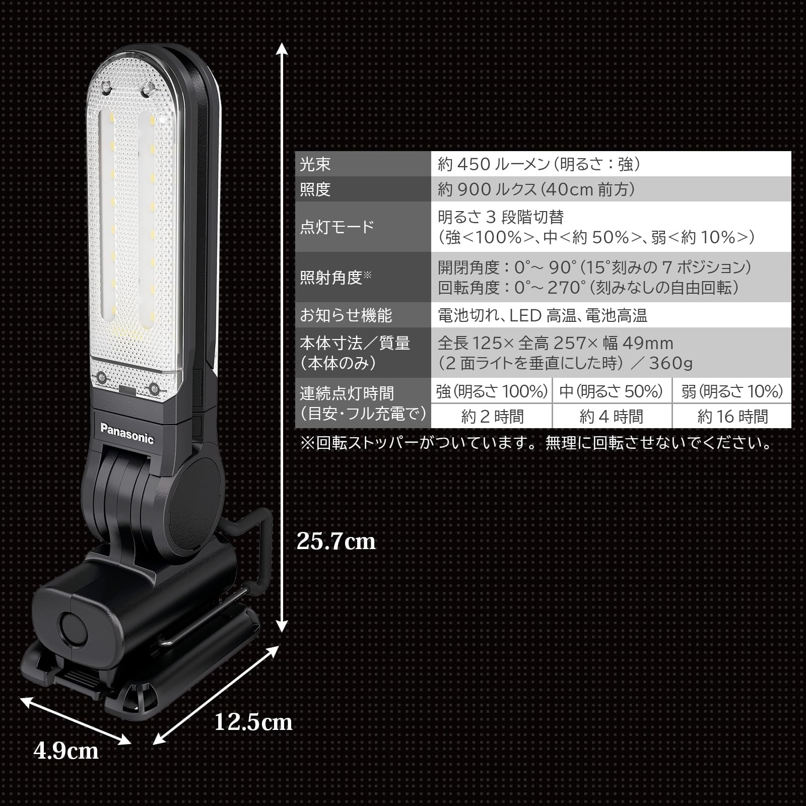 Amazon | パナソニック 充電LEDマルチライト EZ3720 (7.2V) 450