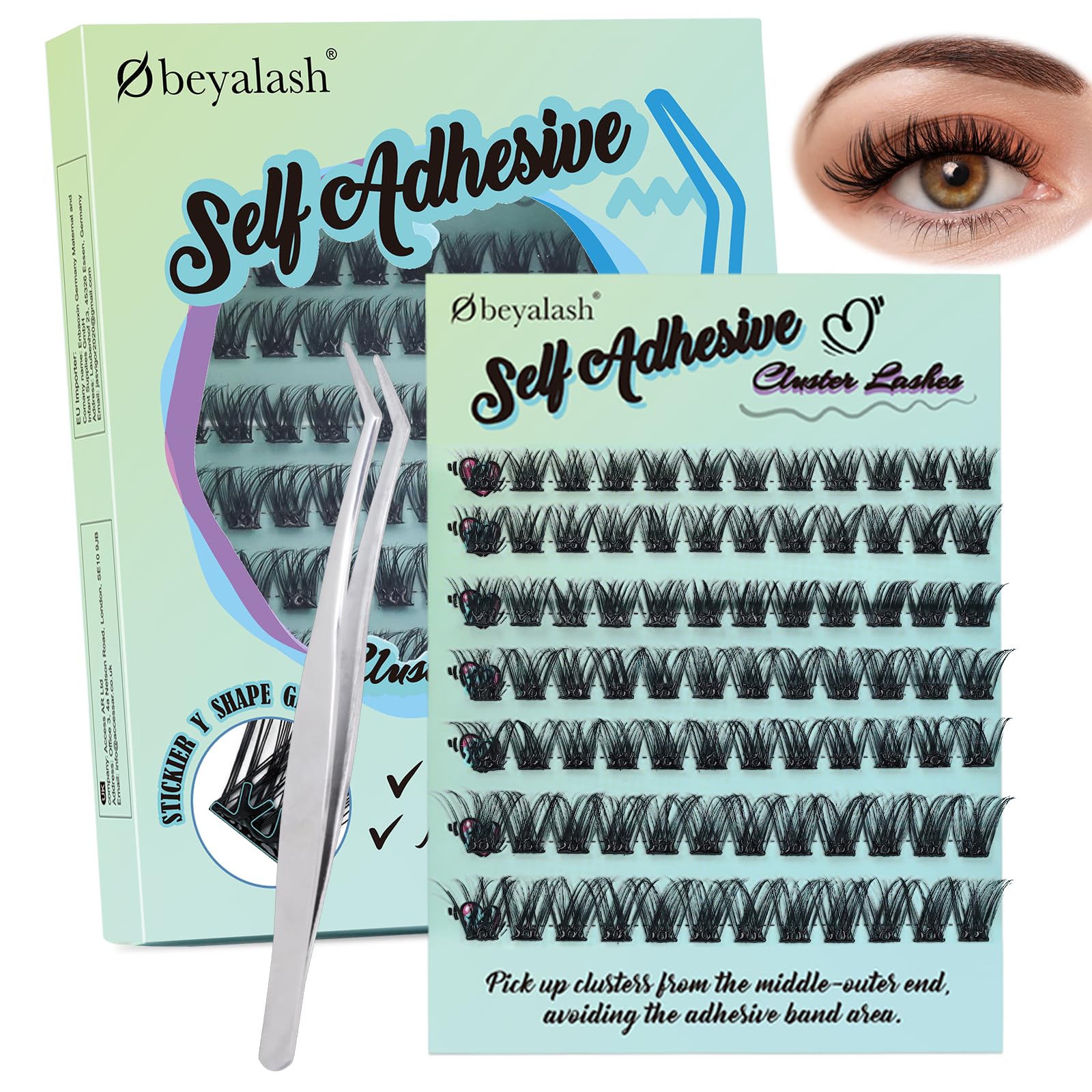 Self Adhesive Ciglia Finte Ciuffetti 84pcs Kit Extension Ciglia D Curl Pre Glued Eyelashes DIY Lash Extension Kit 8-14mm Ciuffetti Ciglia Extension Ciglia Volume (Y14 D Curl 8-14mix)