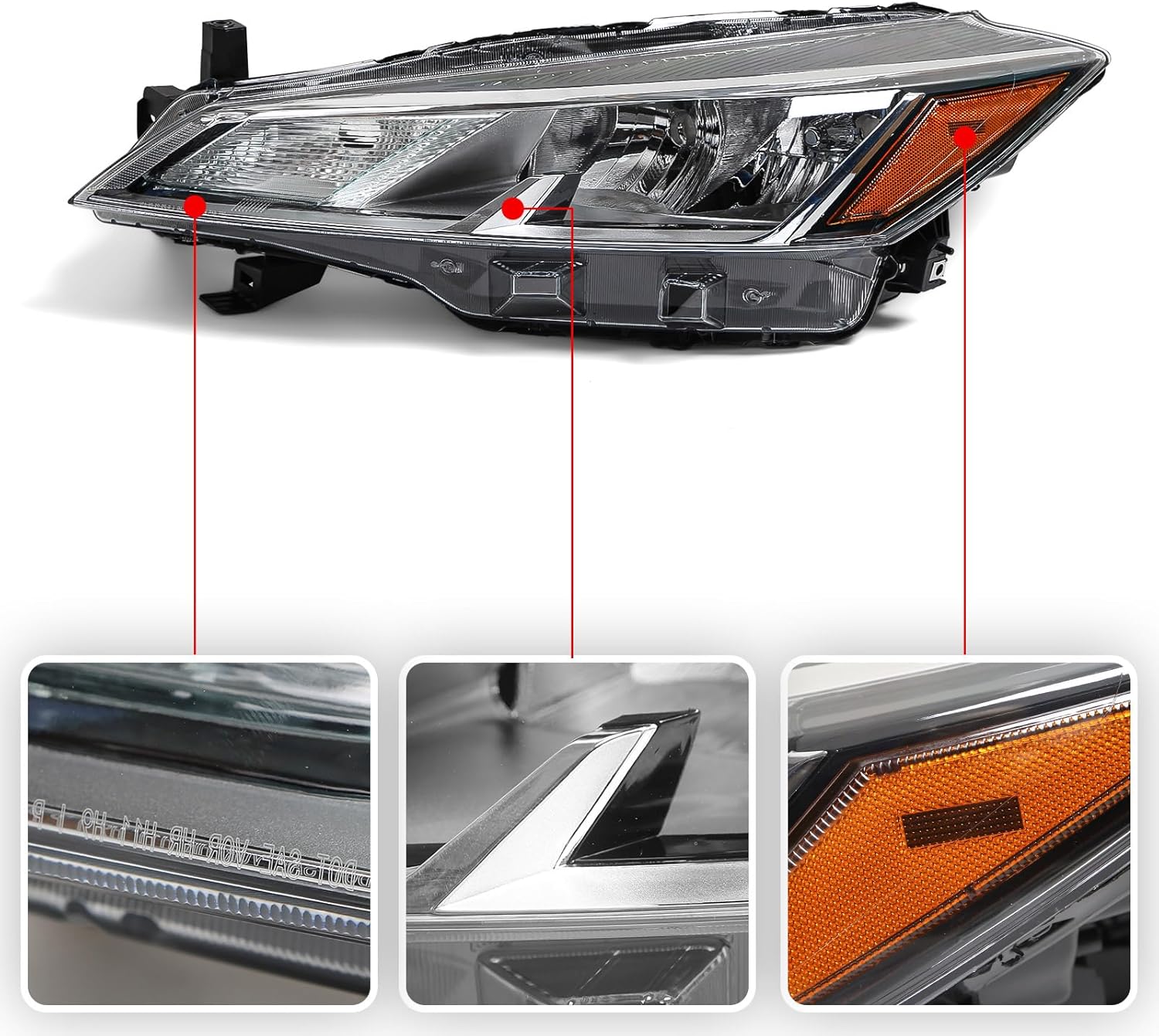 huray left halogen headlight assembly fit for nissan kicks s/sv 2021-2024 lh headlamp oe factory head light replacement for ni2502283 114-11506l driver side lh(driver side)